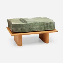 Shida Kuo, Untitled, 1990, glazed earthenware, wood