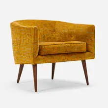 attribution Milo Baughman, Lounge chair, c. 1960, walnut, upholstery