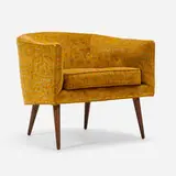 attribution Milo Baughman, Lounge chair, c. 1960, walnut, upholstery