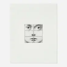Tetsu Okuhara, Six Part Face, 2002, gelatin silver prints mounted to mat board