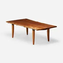 Chris Lehrecke, Dining table, 1995, cherry, blackened bronze, steel