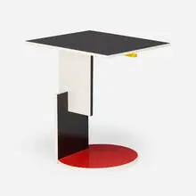 Schroeder occasional table by Gerrit Rietveld, lacquered wood, sold Oct 2024