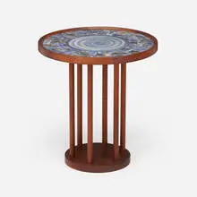 Occasional table, model TOR-6166 by Gordon and Jane Martz, c. 1965, walnut, glazed ceramic tiles, sold Oct 2024