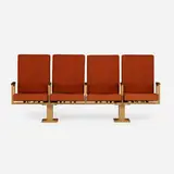 Frank Lloyd Wright, Bench from the Kalita Humphreys Theater, Dallas, c. 1955-59, enameled steel, upholstery, padauk
