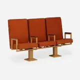 Frank Lloyd Wright, Bench from the Kalita Humphreys Theater, Dallas, c. 1955-59, enameled steel, upholstery, padauk