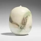 Closed Form by Toshiko Takaezu, c. 1988, glazed porcelain, sold Oct 2024