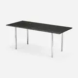 Erwine & Estelle Laverne, Dining table, c. 1957, granite, chrome-plated steel