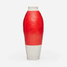 Hella Jongerius, Red White Vase, 1997, porcelain, spray paint lacquer (Toyota Red)