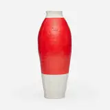 Hella Jongerius, Red White Vase, 1997, porcelain, spray paint lacquer (Toyota Red)