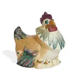 hand-colored earthenware Hen with Chicks figural group by Weller Pottery, sold Jun 2022