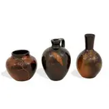 group of earthenware Standard Glaze vases, three by Rookwood Pottery, sold Jun 2022