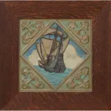 earthenware Architectural Faience tile by Rookwood Pottery, sold Jun 2022