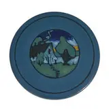 charming earthenware circular tea tile by Edith Brown for Saturday Evening Girls, sold Jun 2022