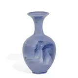 rare earthenware Aerial Blue glaze scenic vase by Harriet Elizabeth Wilcox for Rookwood Pottery, sold Jun 2022