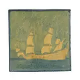 Marblehead Pottery, unusual glossy earthenware tile