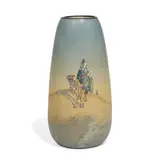 rare Hudson earthenware scenic vase by Weller Pottery, sold Jun 2022