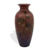 tall porcelain Black Opal glaze vase by Sara Sax for Rookwood Pottery, sold Jun 2022