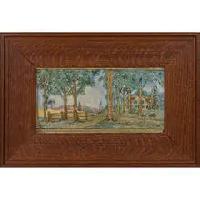 Claycraft Potteries, large earthenware scenic tile