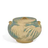 earthenware Dull Finish glaze candy box by attribution Harriet Wenderoth for Rookwood Pottery, sold Jun 2022