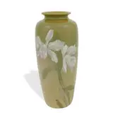 all earthenware Iris glaze vase by Albert R. Valentien for Rookwood Pottery, sold Jun 2022