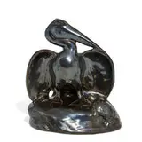 rare Pelican and Turtle porcelain bookend i by Rookwood Pottery, sold Jun 2022