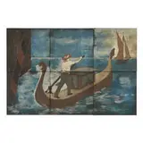 Charles B. Upjohn for Trent Tile Co., rare earthenware six-tile tableau