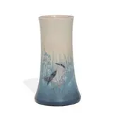 porcelain Vellum glaze scenic vase by Edward T. Hurley for Rookwood Pottery, sold Jun 2022
