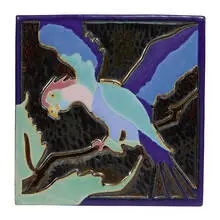 Franklin Tile Co., colorful earthenware parrot tile