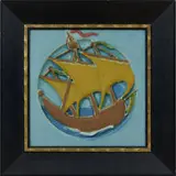 very colorful earthenware Architectural Faience tile by Rookwood Pottery, sold Jun 2022