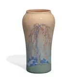 Decorated Porcelain scenic vase by Arthur Conant for Rookwood Pottery, sold Jun 2022