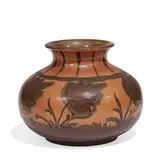 Decorated Mat glaze porcelain vase by Elizabeth Barrett for Rookwood Pottery, sold Jun 2022