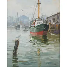 Charles Vickery, Harbor Scene (Demonstration), circa 1945