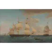 Thomas Whitcombe, Marine Painting of Ships off Dover