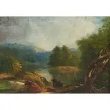Shepard Alonzo Mount, Cows Resting by a River, 1848