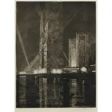 Gerald Geerlings, Electrical Building at Night (Chicago World's Fair), 1933