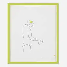 Robert Wilson, Untitled Fables Drawing (Green, I Am), 2005, ink and graphite on Fabriano paper