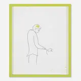 Robert Wilson, Untitled Fables Drawing (Green, I Am), 2005, ink and graphite on Fabriano paper