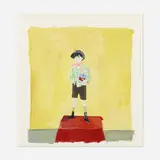 Maira Kalman, Boy with Green Striped Jacket, 2003, gouache on paper