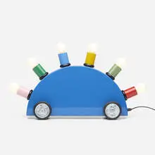 Martine Bedin, Super lamp, 1981, glazed stoneware, rubber, chrome-plated steel