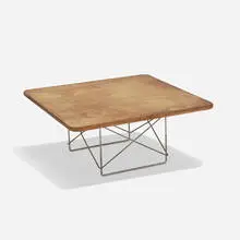 Special-order LTR by Charles and Ray Eames, 1950, walnut plywood, zinc-plated steel, sold Sep 2020