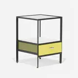 Steelframe nightstand by George Nelson & Associates, 1950, laminate, enameled steel, walnut, aluminum, sold Sep 2020