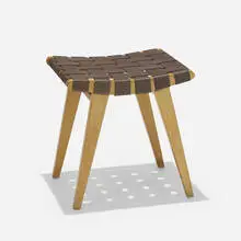 Jens Risom, stool, model 667-L, c. 1947, birch, leather