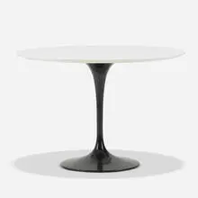 dining table, model 173F by Eero Saarinen, laminate over lacquered wood, enameled steel, sold Sep 2020