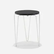 Hairpin stacking stool by Florence Knoll, 1948, enameled wood, enameled metal, sold Sep 2020