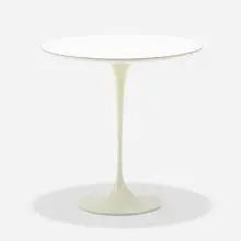 occasional table, model 163F by Eero Saarinen, 1957, laminate, enameled metal, sold Sep 2020
