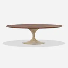 coffee table, model 167W by Eero Saarinen, 1957, enameled steel, oak, sold Sep 2020