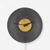wall clock, model 2203 by George Nelson & Associates, 1952-53, enameled steel, birch, enameled aluminum, sold Sep 2020