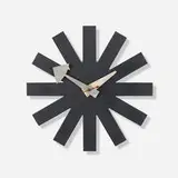 Asterisk wall clock, model 2213 by George Nelson & Associates, c. 1953, brass, enameled aluminum, birch, sold Sep 2020