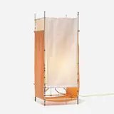 Column table lamp, model H-955 by George Nelson & Associates, 1952, enameled steel, fabric, sold Sep 2020