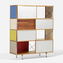 Charles and Ray Eames, ESU 400-C, 1952, birch plywood, lacquered masonite, chrome-plated steel, fiberglass, birch, enameled steel